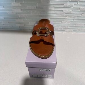 Topshop Brown Slide Sandals